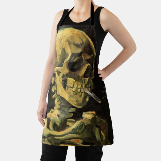 Skull with Burning Cigarette by Vincent van Gogh Apron (Insitu)