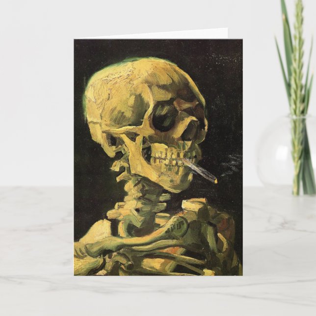 Skull with Burning Cigarette by Vincent van Gogh Card (Front)