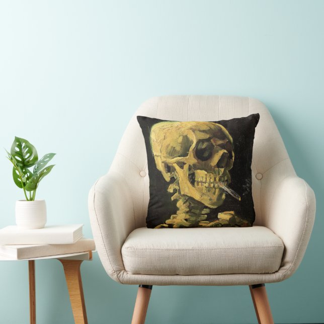 Skull with Burning Cigarette by Vincent van Gogh Cushion (Chair)