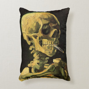 Skull with Burning Cigarette by Vincent van Gogh Decorative Cushion