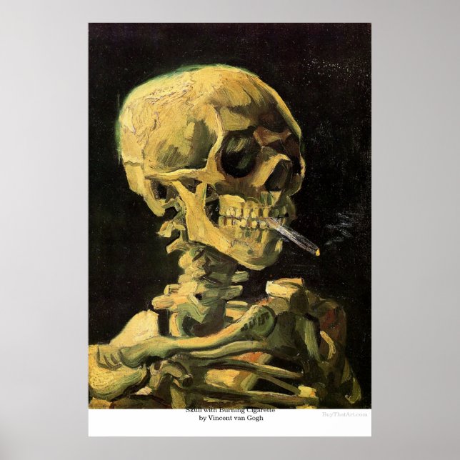 Skull with Burning Cigarette by Vincent van Gogh Poster (Front)
