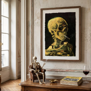 Skull with Burning Cigarette by Vincent van Gogh Poster