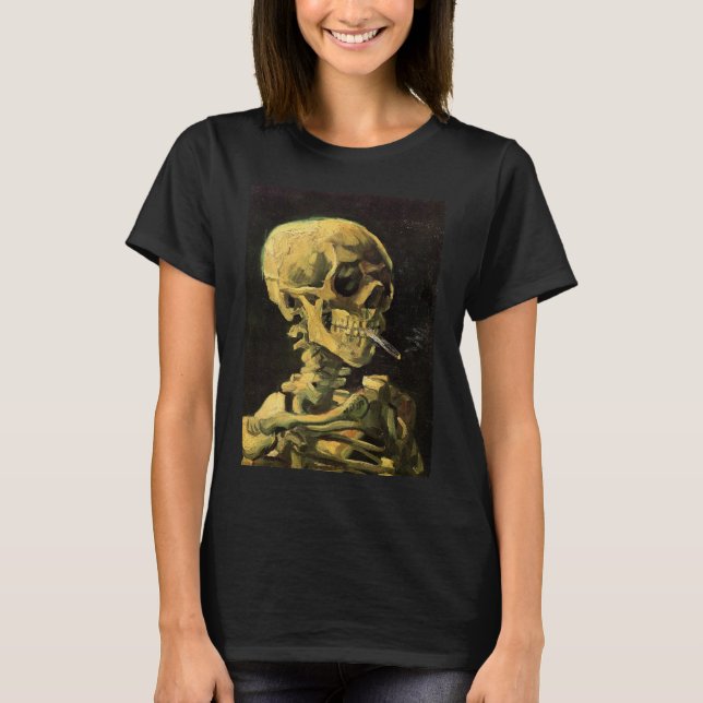 Skull with Burning Cigarette by Vincent van Gogh T-Shirt (Front)
