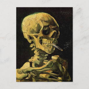 Skull with Burning Cigarette Van Gogh Fine Art Postcard