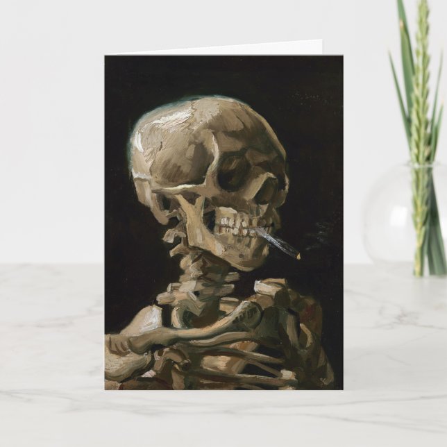 Skull with Burning Cigarette Vincent van Gogh Art Card (Front)