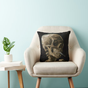 Skull with Burning Cigarette Vincent van Gogh Art Cushion