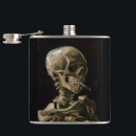 Skull with Burning Cigarette Vincent van Gogh Art Hip Flask<br><div class="desc">Vincent van Gogh (Dutch, 1853 - 1890) Skull of a Skeleton with Burning Cigarette, 1885–86, Oil on canvas Unframed: 32 cm × 24.5 cm (13 in × 9.6 in) Early work by Vincent van Gogh. This small painting is part of the permanent collection of the Van Gogh Museum in Amsterdam....</div>