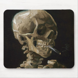 Skull with Burning Cigarette Vincent van Gogh Art Mouse Mat