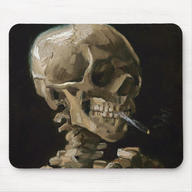 Skull with Burning Cigarette Vincent van Gogh Art Mouse Mat (Front)