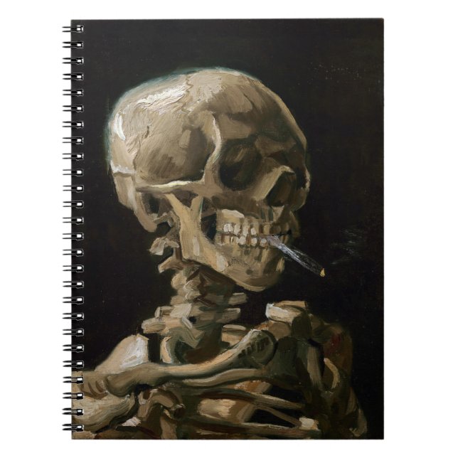 Skull with Burning Cigarette Vincent van Gogh Art Notebook (Front)