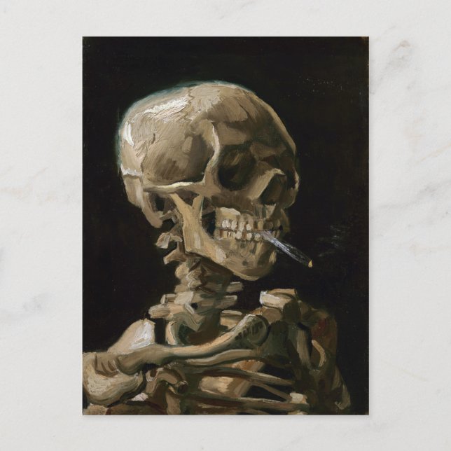 Skull with Burning Cigarette Vincent van Gogh Art Postcard (Front)