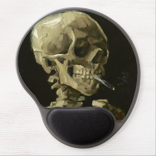 Skull with Cigarette by Van Gogh Gel Mouse Mat