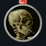 Skull with Cigarette by Van Gogh Metal Tree Decoration<br><div class="desc">Van Gogh's Expressionist Paintings: Skull with Burning Cigarette  Canvas Painting</div>