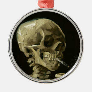 Skull with Cigarette by Van Gogh Metal Tree Decoration