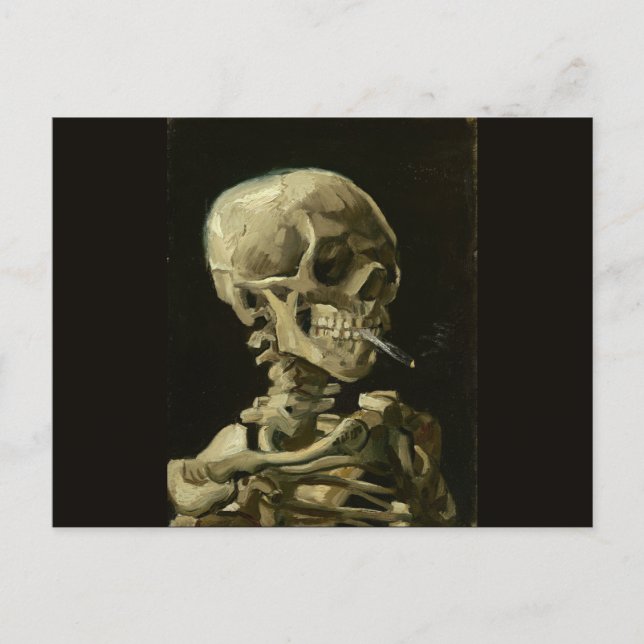 Skull with Cigarette by Van Gogh Postcard (Front)