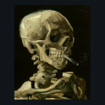 Skull with Cigarette by Van Gogh Poster<br><div class="desc">Van Gogh's Expressionist Paintings: Skull with Burning Cigarette  Canvas Painting</div>