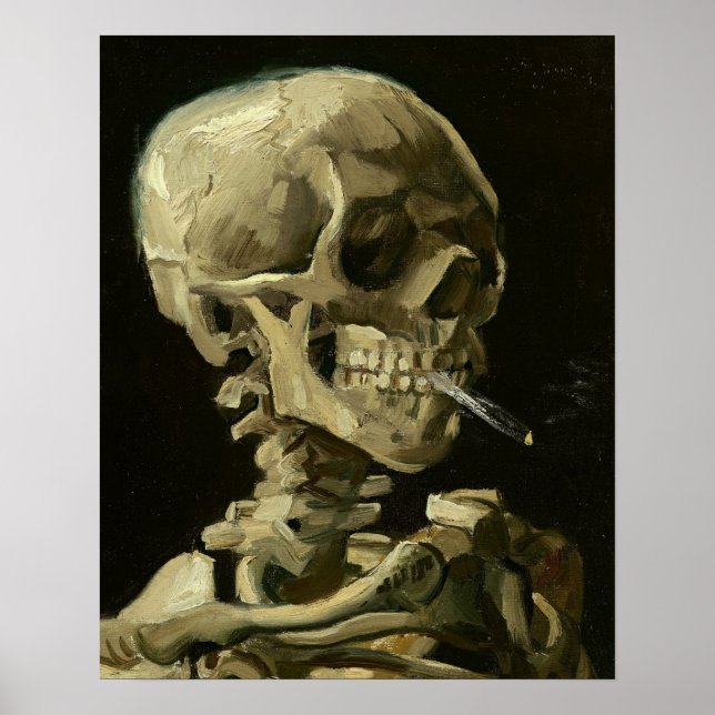 Skull with Cigarette by Van Gogh Poster (Front)
