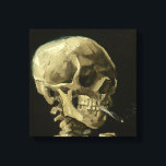Skull with Cigarette by Van Gogh Wrapped Canvas<br><div class="desc">Van Gogh's Expressionist Paintings: Skull with Burning Cigarette  Canvas Painting</div>