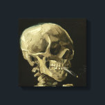 Skull with Cigarette by Van Gogh Wrapped Canvas<br><div class="desc">Van Gogh's Expressionist Paintings: Skull with Burning Cigarette  Canvas Painting</div>