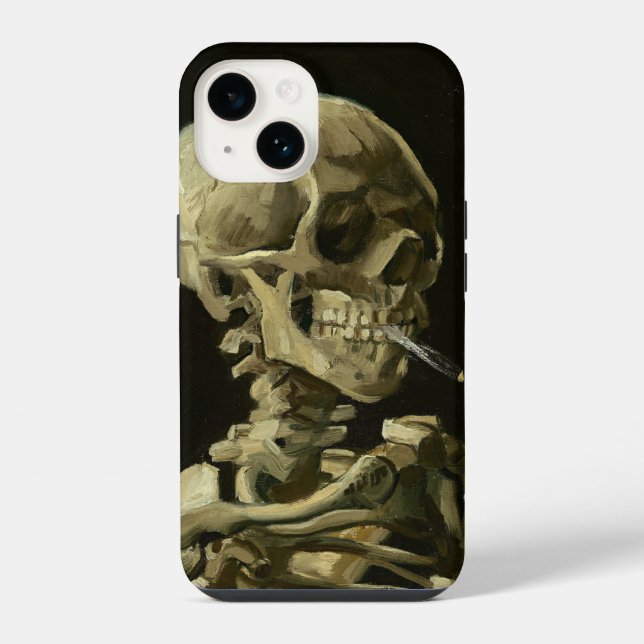 Skull with Cigarette Van Gogh Case-Mate iPhone Case (Back)