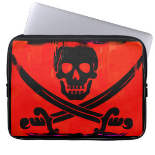 Skull with Crossed Swords Creepy Artwork Laptop Sleeve