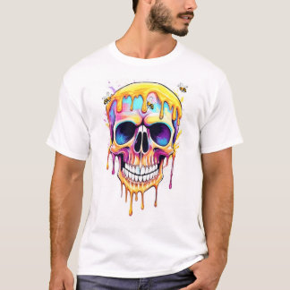 Skull with dripping hunny and bees T-Shirt