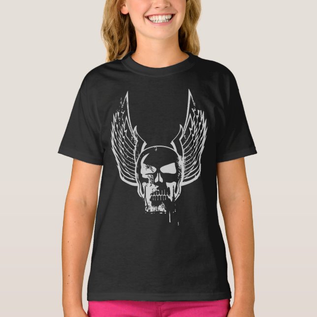 Skull with Ethereal Wings T-Shirt (Front)
