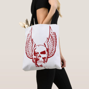 Skull with Ethereal Wings Tote Bag