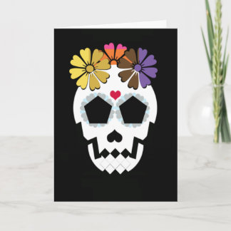 Skull With Flowers Card