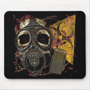 Skull With Gasmask Mouse Mat