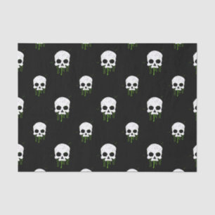 Skull with Green Drips Tissue Paper