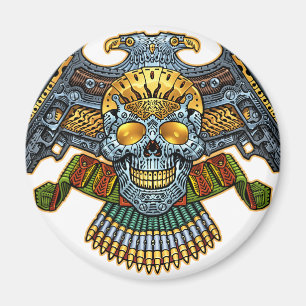Skull with Guns and Bullets by Al Rio Magnet