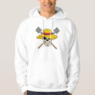 Skull with Hat as Farmer with Rake Hoodie