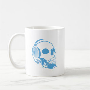 Skull with headphones coffee mug