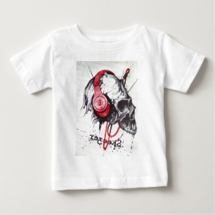 Skull with Headphones Design Baby T-Shirt