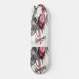 Skull with Headphones Design Skateboard