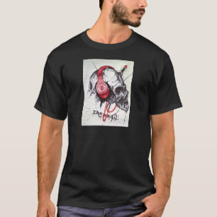 Skull with Headphones Design T-Shirt