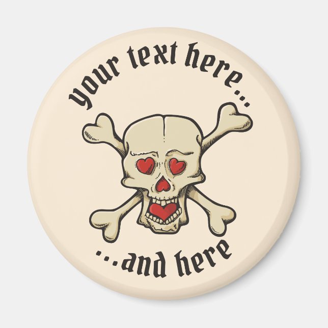 Skull with Hearts Magnet (Front)