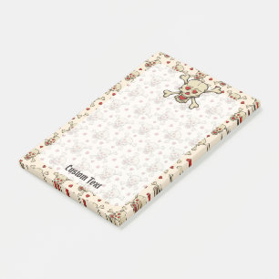 Skull with Hearts Post-it Notes