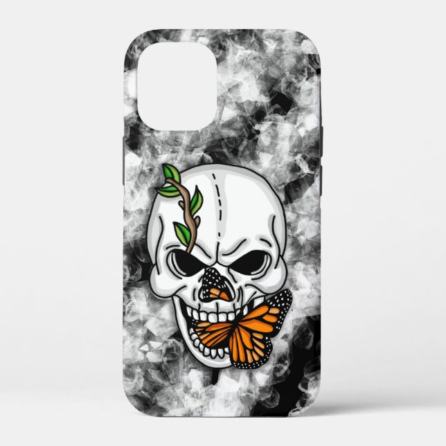 Skull with Monarch Butterfly    Case-Mate iPhone Case (Back)