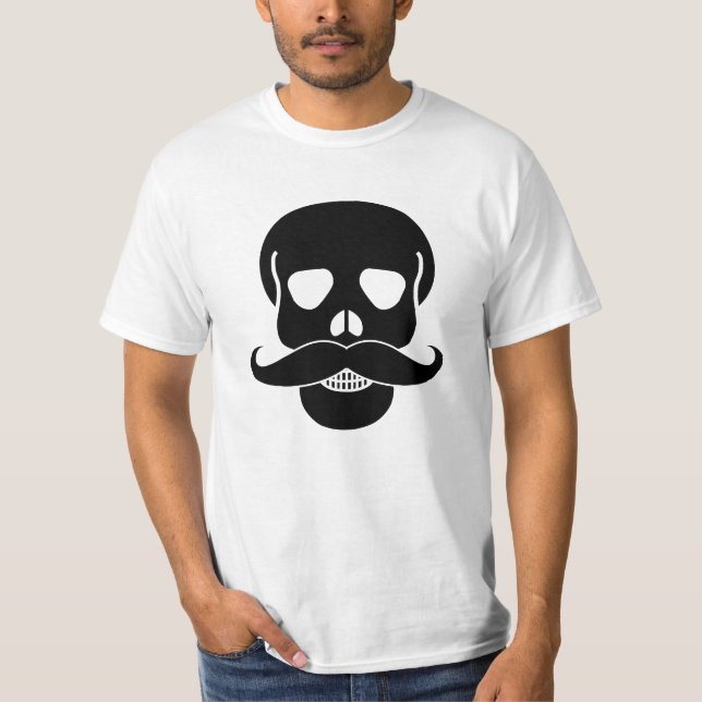 Skull with Moustache T-Shirt (Front)