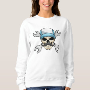 Skull with Moustache & Wrench Sweatshirt