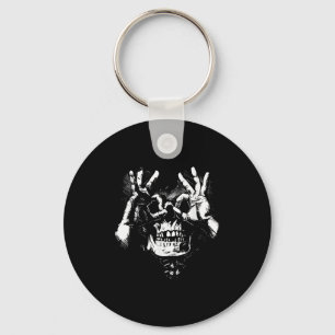 Skull With Ok Pattern Graphic Key Ring