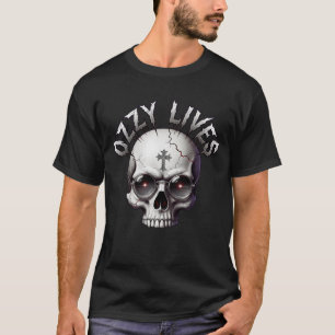 Skull with Ozzy Glasses & Cross T-Shirt