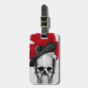 Skull with Red Hat Luggage Tag