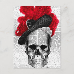 Skull with Red Hat Postcard