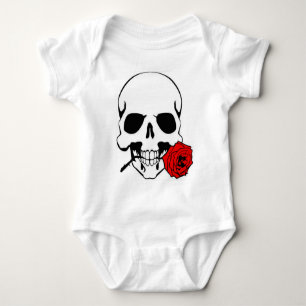 Skull with Rose Baby Bodysuit