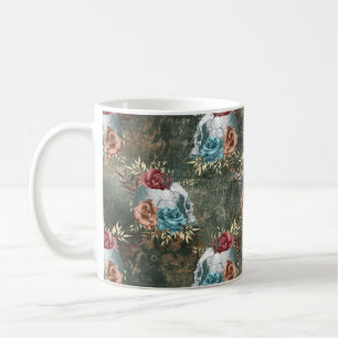 Skull with Rose Flowers Coffee Mug