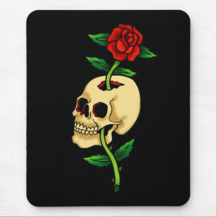 Skull with Rose Mouse Mat