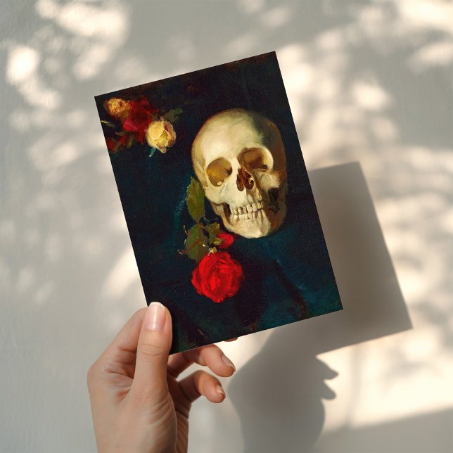 Skull with Roses | Carl Schuch Card (Creator Uploaded)